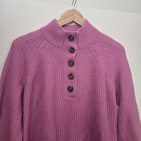 NEW Marine Layer Dream Yarn Pullover Sweater XS Pink Punch Wool Alpaca - Picture 9 of 13